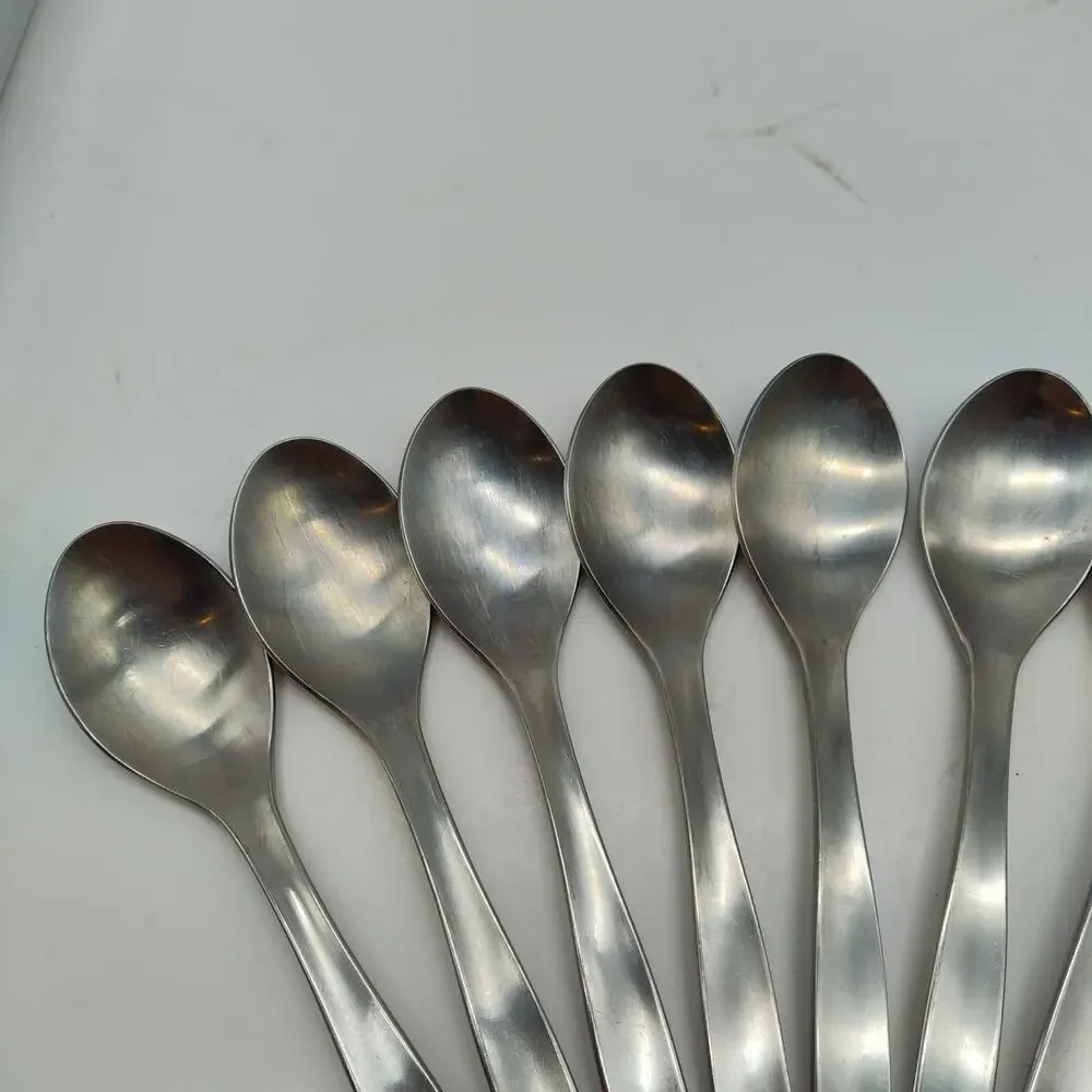 11X Tbsp Gourmet Settings LOFT Stainless Flatware Oval Soup Table Spoons